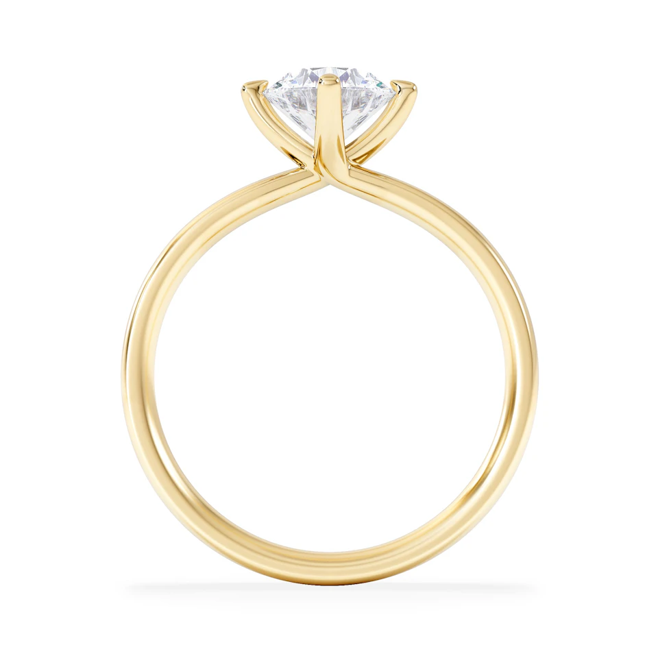 Origin Twist 1.00ct Round Cut Lab Diamond Solitaire Engagement Ring in 18K Yellow Gold