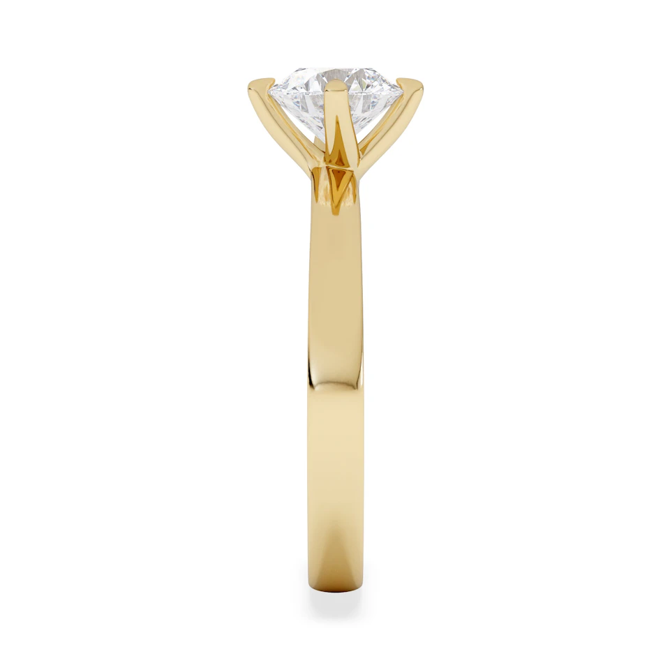 Origin Twist 1.00ct Round Cut Lab Diamond Solitaire Engagement Ring in 18K Yellow Gold