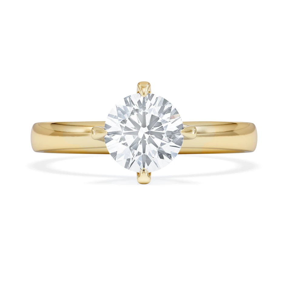 Origin Twist 1.00ct Round Cut Lab Diamond Solitaire Engagement Ring in 18K Yellow Gold