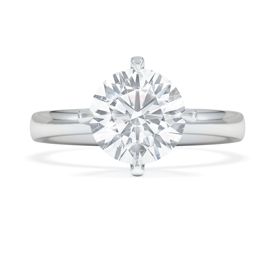 Origin Twist 2.00ct Round Cut Lab Diamond Solitaire Engagement Ring in Platinum