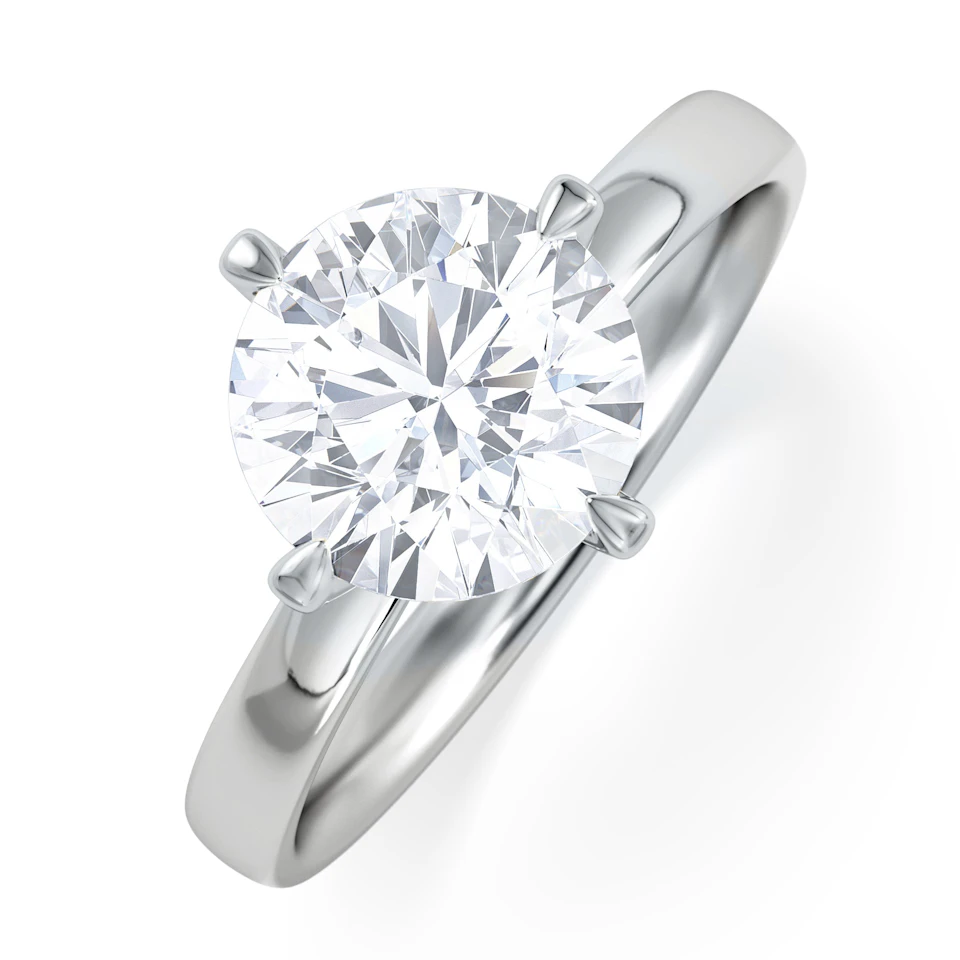 Origin Twist 2.00ct Round Cut Lab Diamond Solitaire Engagement Ring in 18K White Gold