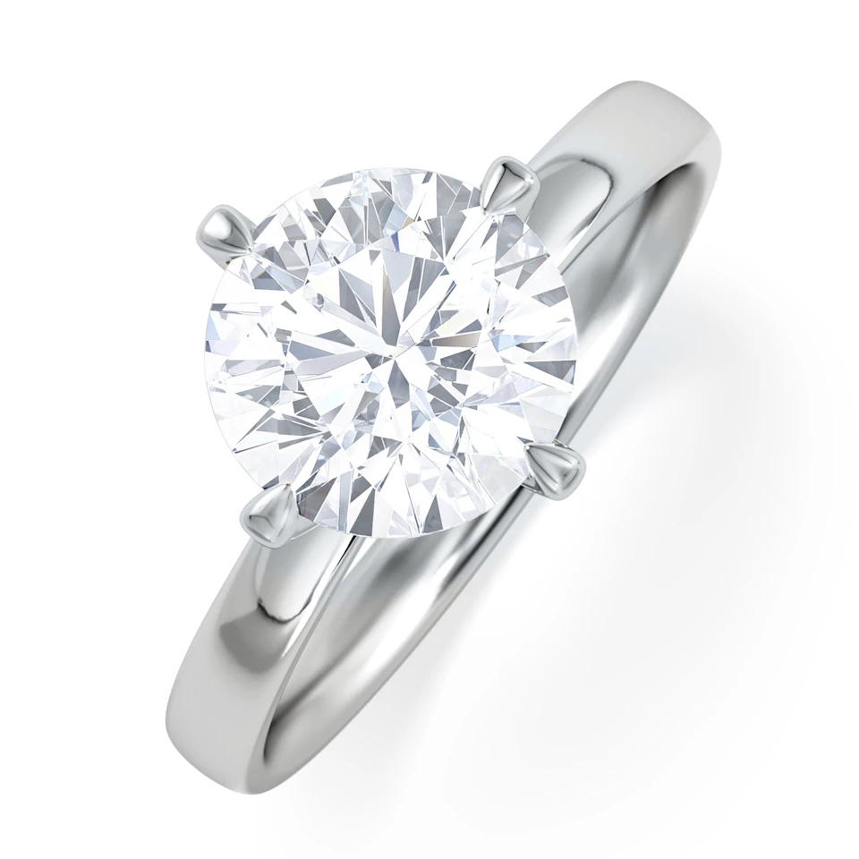Origin Twist 2.00ct Round Cut Lab Diamond Solitaire Engagement Ring in Platinum