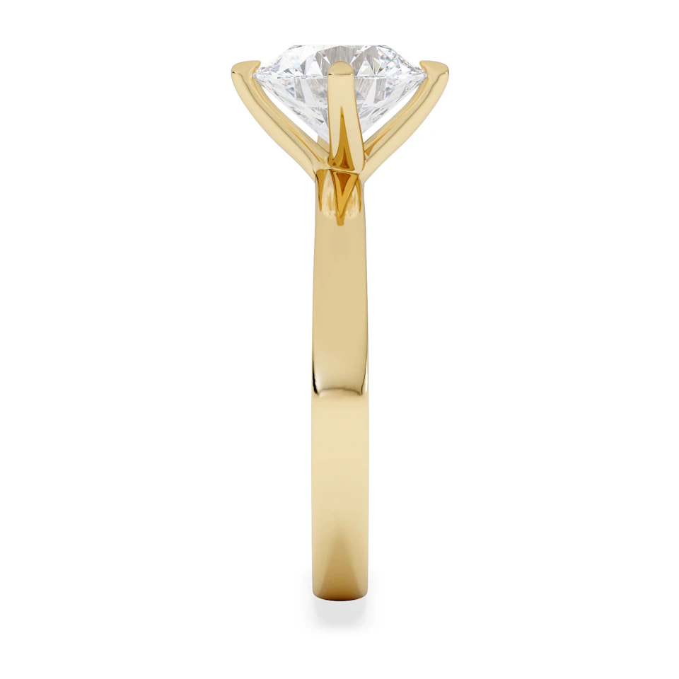 Origin Twist 2.00ct Round Cut Lab Diamond Solitaire Engagement Ring in 18K Yellow Gold