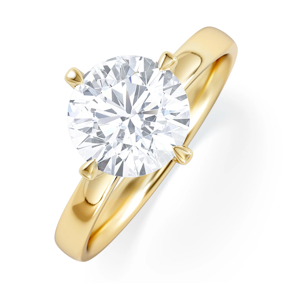 Origin Twist 2.00ct Round Cut Lab Diamond Solitaire Engagement Ring in 18K Yellow Gold