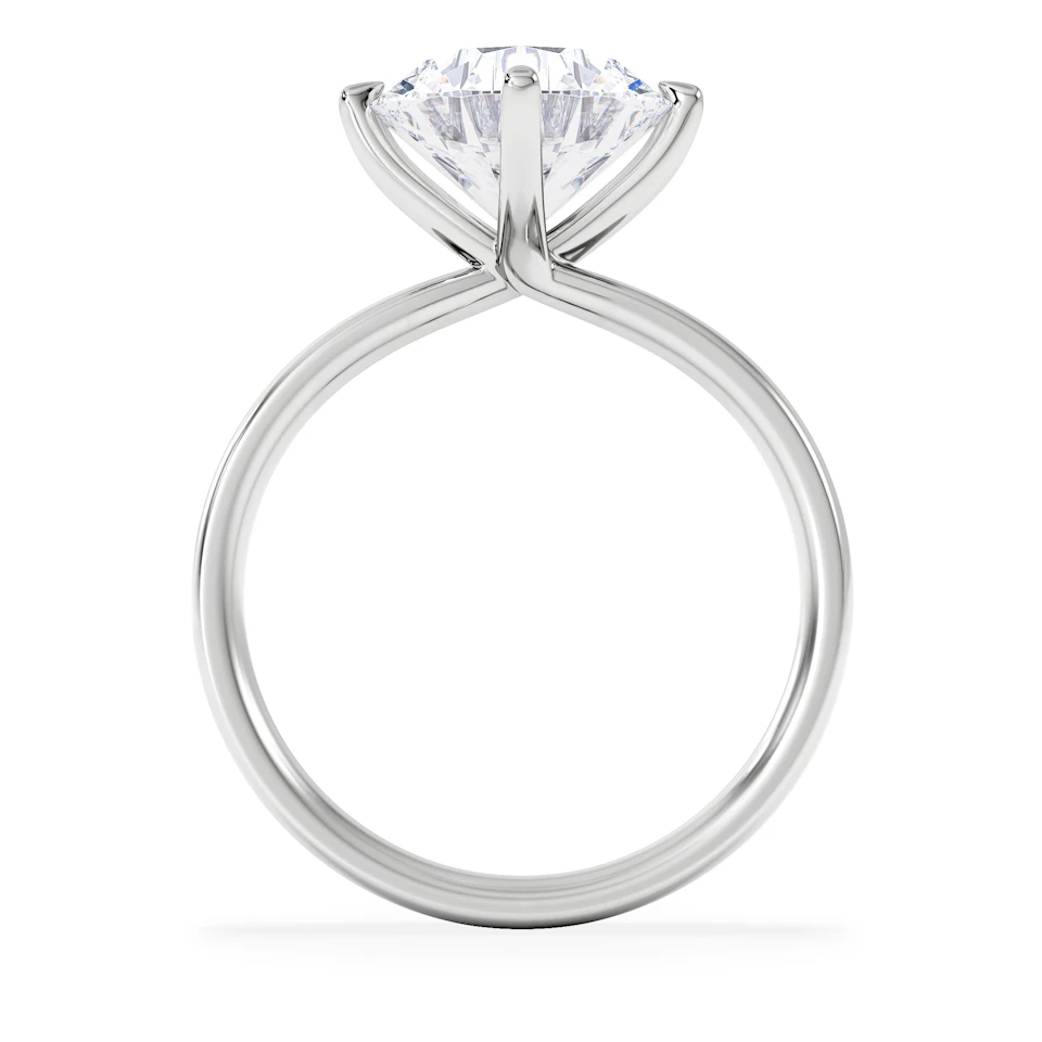 Origin Twist 3.00ct Round Cut Lab Diamond Solitaire Engagement Ring in 18K White Gold