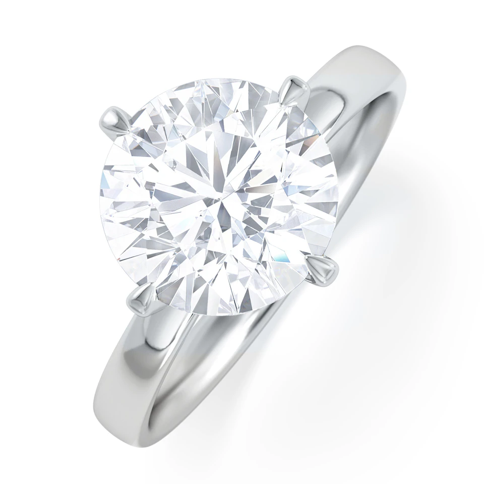 Origin Twist 3.00ct Round Cut Lab Diamond Solitaire Engagement Ring in 18K White Gold