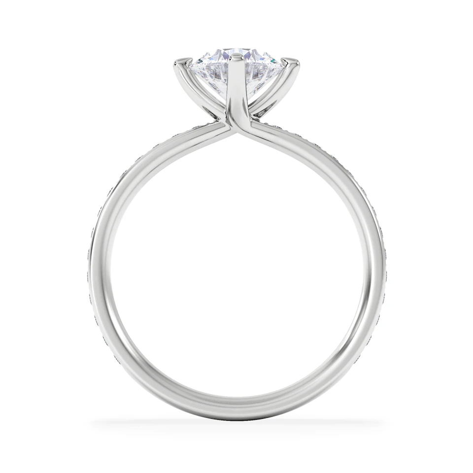 Origin Twist 1.00ct Round Cut Lab Diamond Solitaire Engagement Ring with Side Stones in Platinum