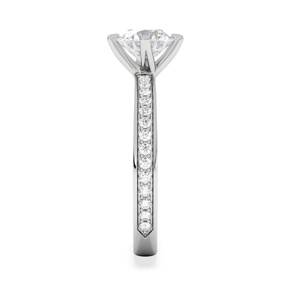 Origin Twist 1.00ct Round Cut Lab Diamond Solitaire Engagement Ring with Side Stones in Platinum