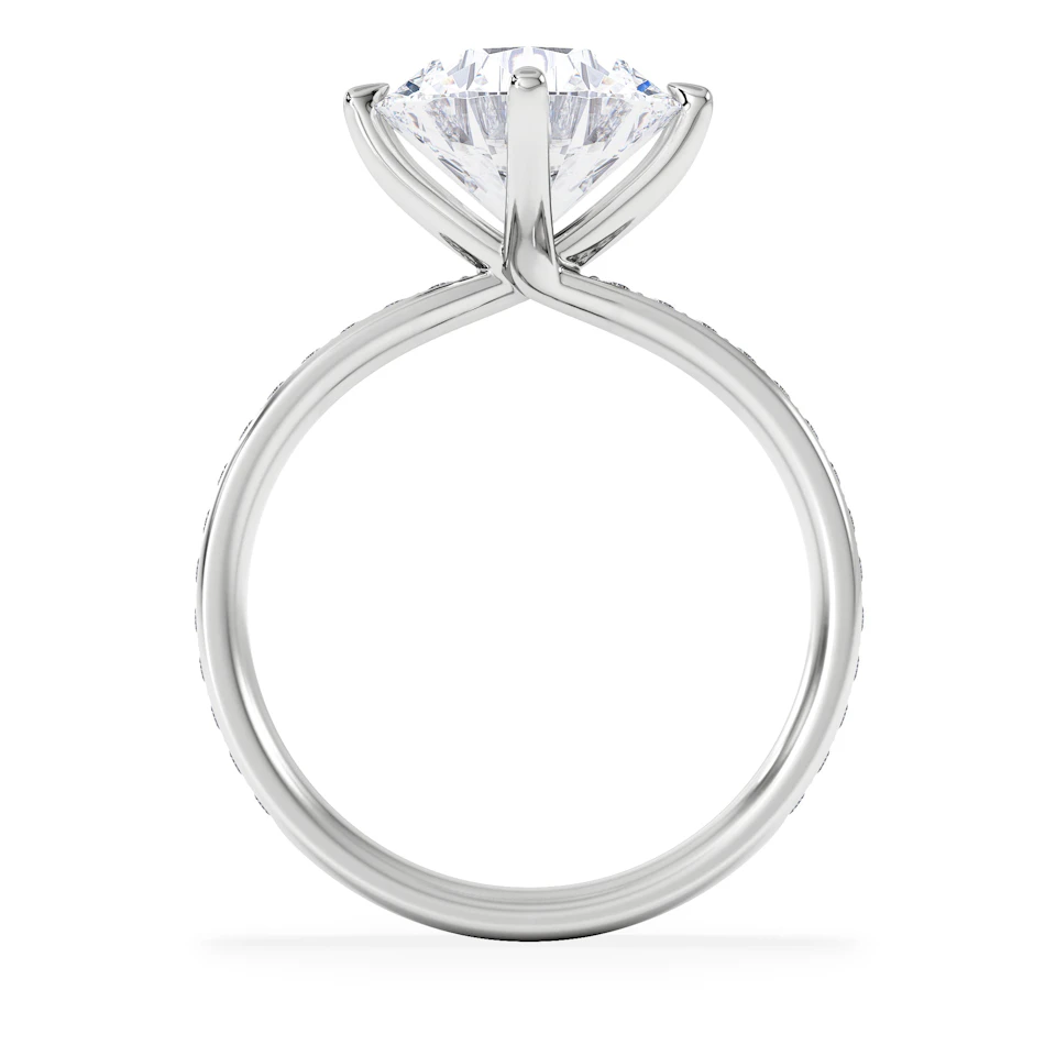 Origin Twist 3.00ct Round Cut Lab Diamond Solitaire Engagement Ring with Side Stones in Platinum
