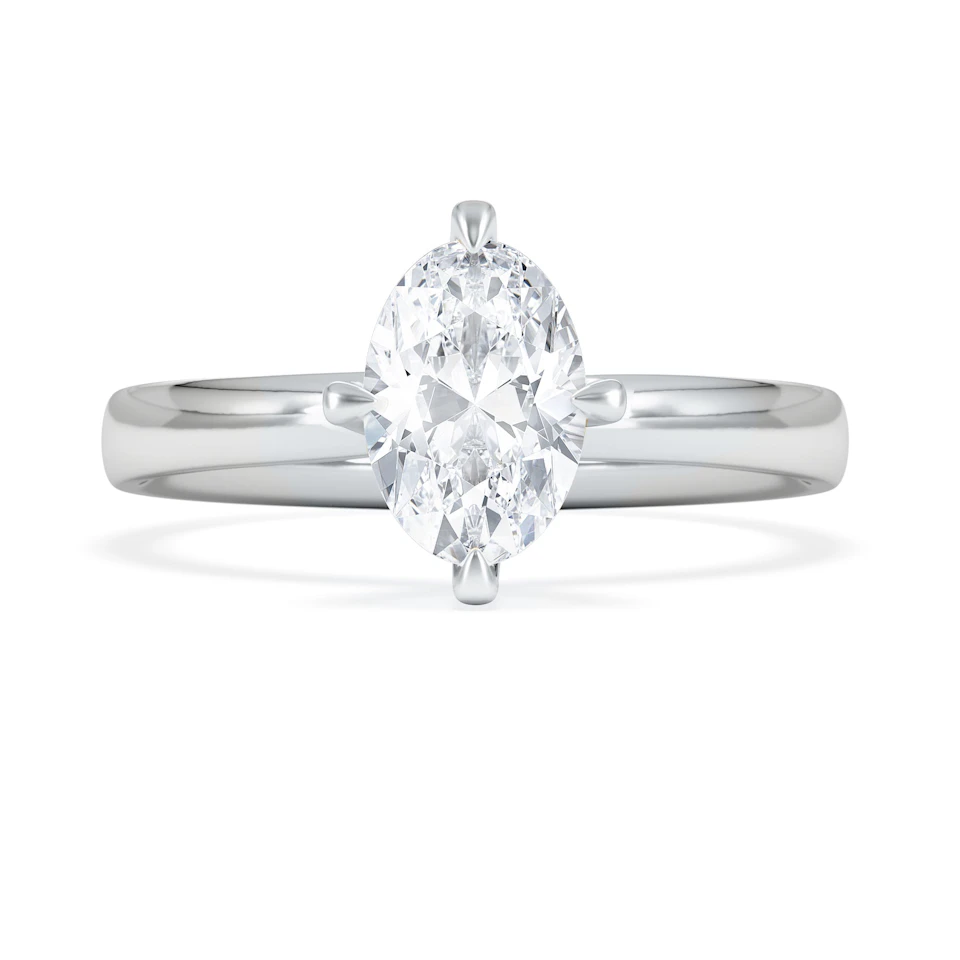 Origin Twist 1.00ct Oval Cut Lab Diamond Solitaire Engagement Ring in Platinum