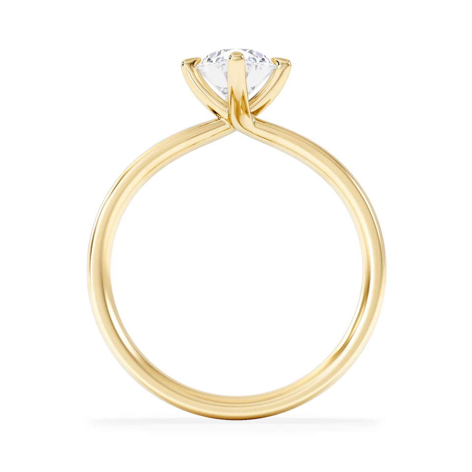 Origin Twist 1.00ct Oval Cut Lab Diamond Solitaire Engagement Ring in 18K Yellow Gold