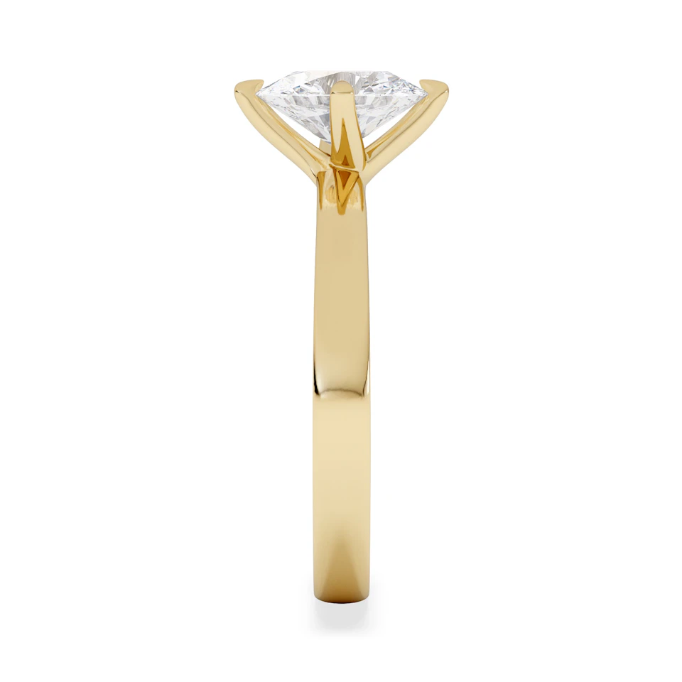 Origin Twist 1.00ct Oval Cut Lab Diamond Solitaire Engagement Ring in 18K Yellow Gold