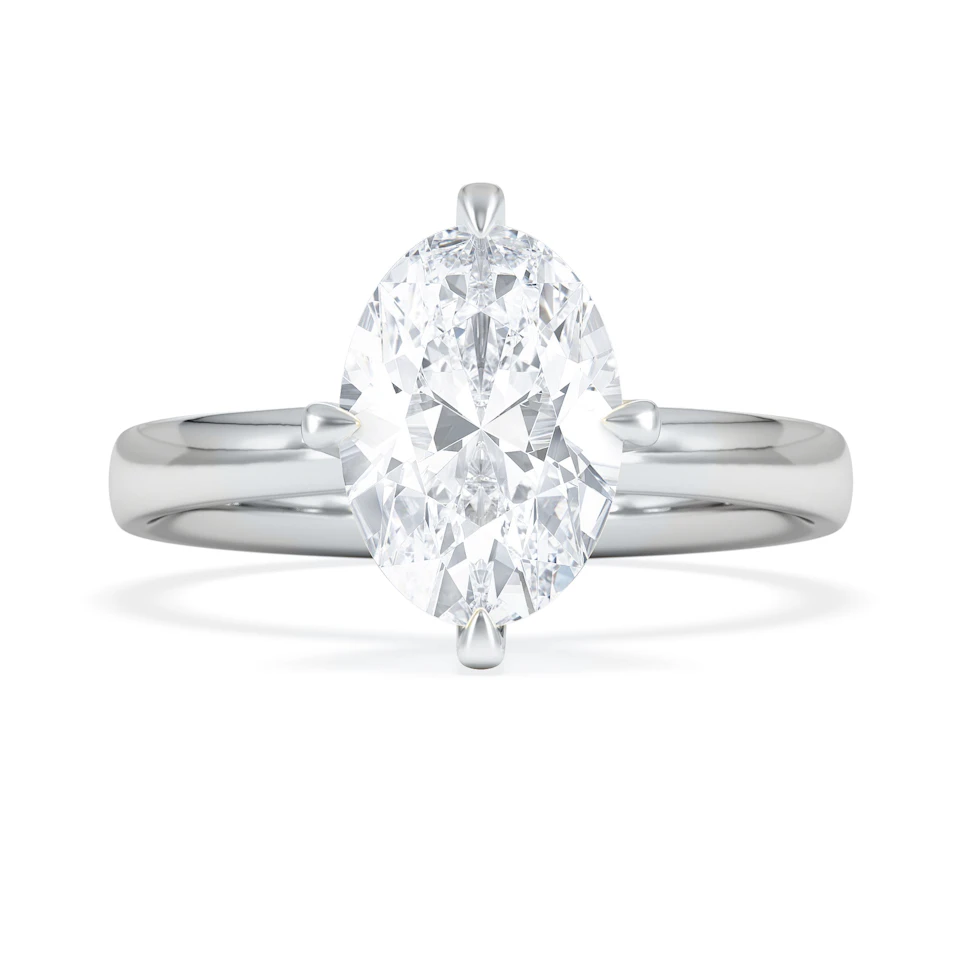 Origin Twist 2.00ct Oval Cut Lab Diamond Solitaire Engagement Ring in Platinum