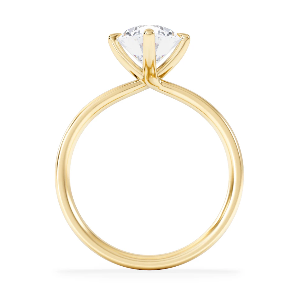 Origin Twist 2.00ct Oval Cut Lab Diamond Solitaire Engagement Ring in 18K Yellow Gold