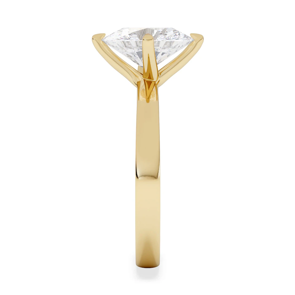 Origin Twist 2.00ct Oval Cut Lab Diamond Solitaire Engagement Ring in 18K Yellow Gold