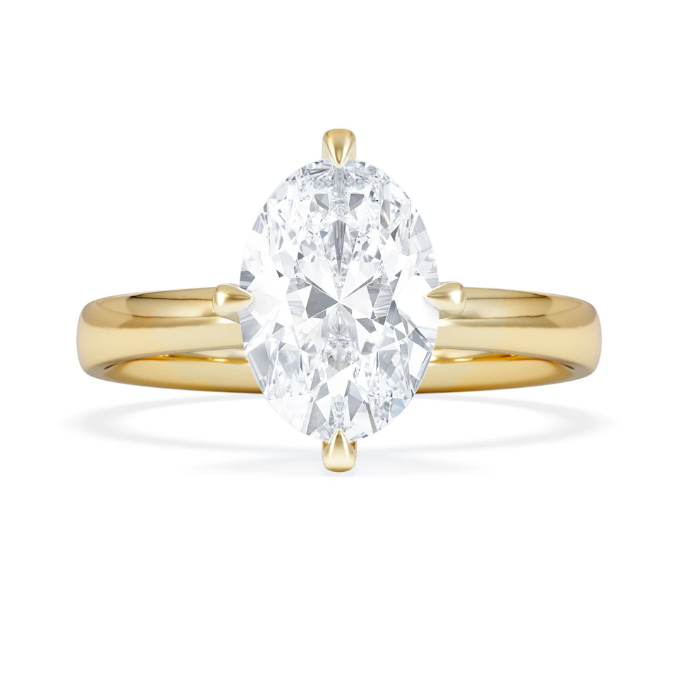 Origin Twist 2.00ct Oval Cut Lab Diamond Solitaire Engagement Ring in 18K Yellow Gold