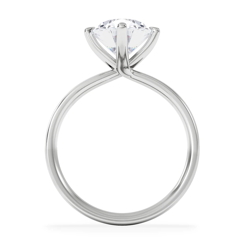 Origin Twist 3.00ct Oval Cut Lab Diamond Solitaire Engagement Ring in 18K White Gold