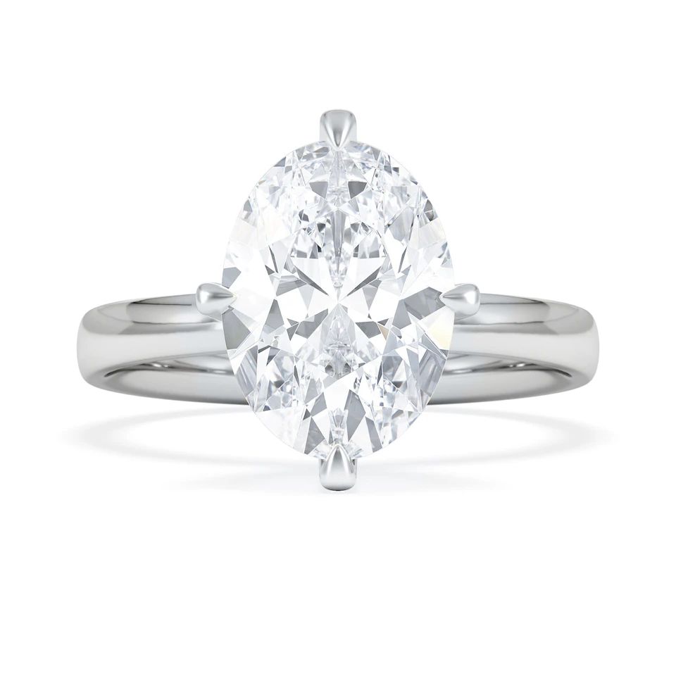 Origin Twist 3.00ct Oval Cut Lab Diamond Solitaire Engagement Ring in 18K White Gold