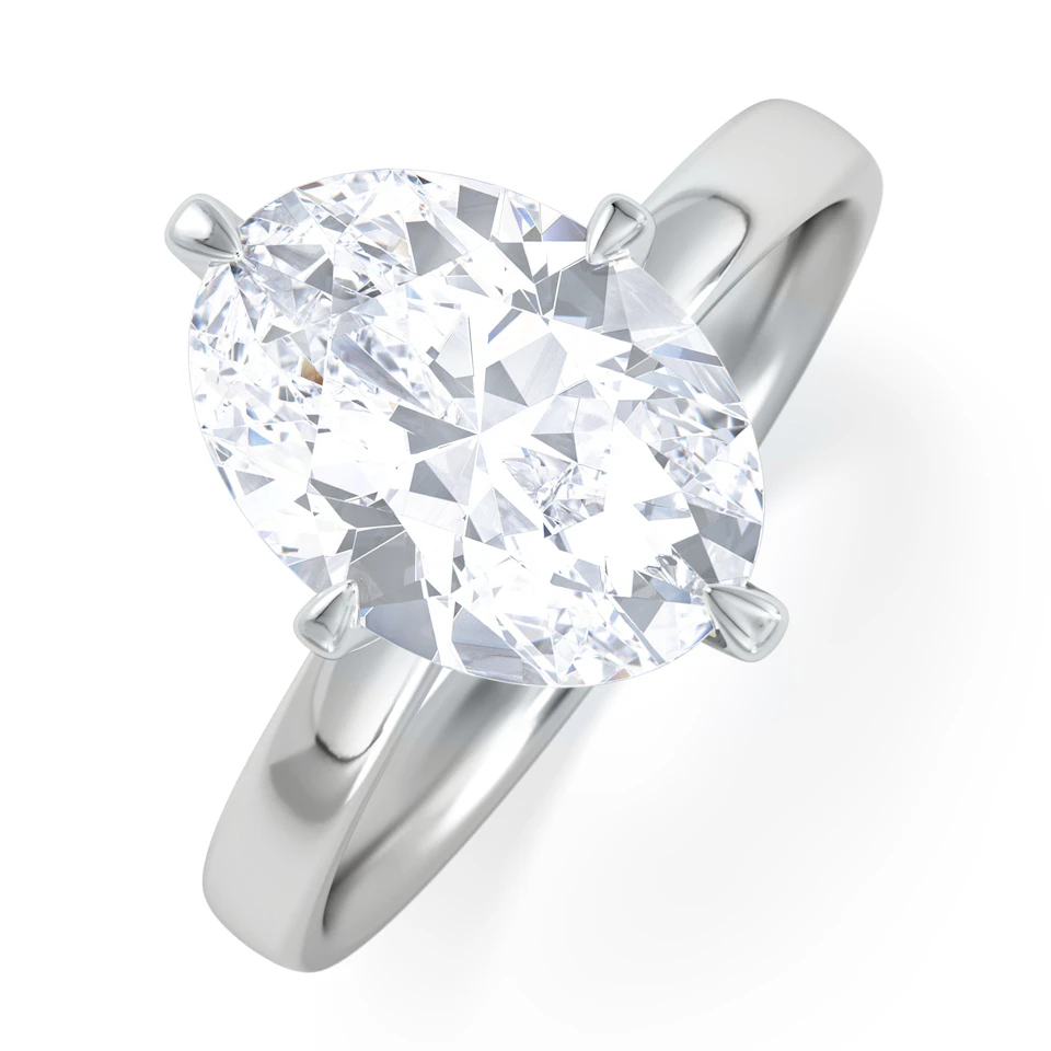 Origin Twist 3.00ct Oval Cut Lab Diamond Solitaire Engagement Ring in Platinum