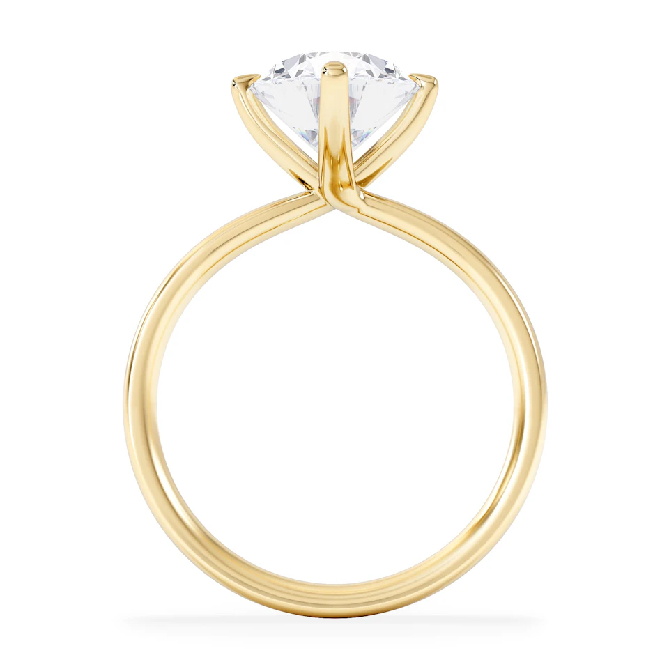 Origin Twist 3.00ct Oval Cut Lab Diamond Solitaire Engagement Ring in 18K Yellow Gold