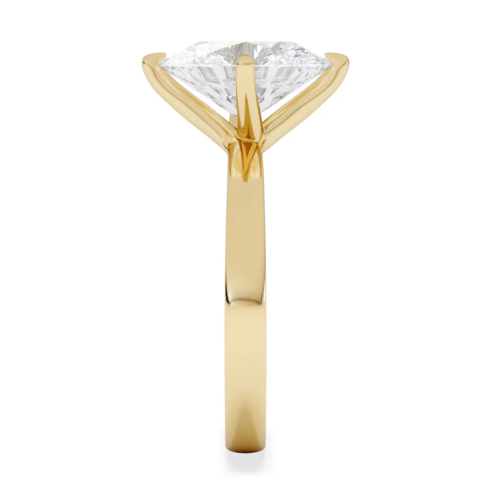Origin Twist 3.00ct Oval Cut Lab Diamond Solitaire Engagement Ring in 18K Yellow Gold