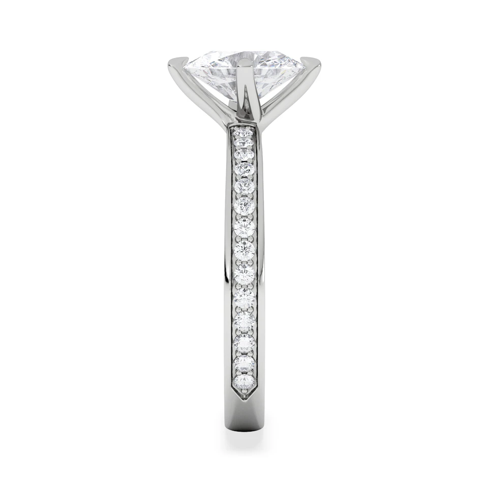 Origin Twist 1.00ct Oval Cut Lab Diamond Solitaire Engagement Ring with Side Stones in Platinum