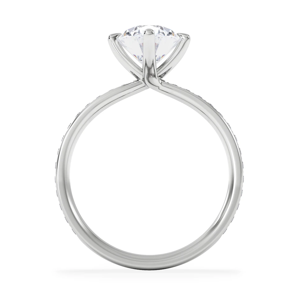 Origin Twist 2.00ct Oval Cut Lab Diamond Solitaire Engagement Ring with Side Stones in Platinum
