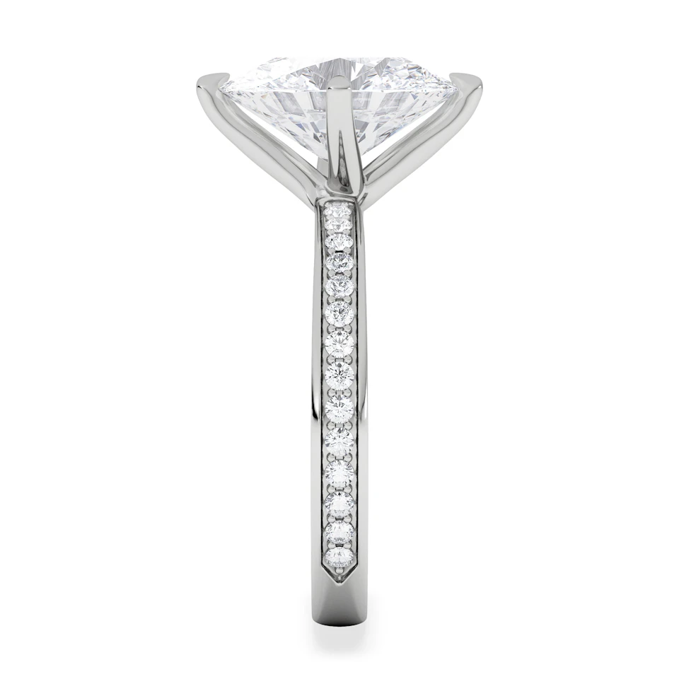 Origin Twist 3.00ct Oval Cut Lab Diamond Solitaire Engagement Ring with Side Stones in Platinum