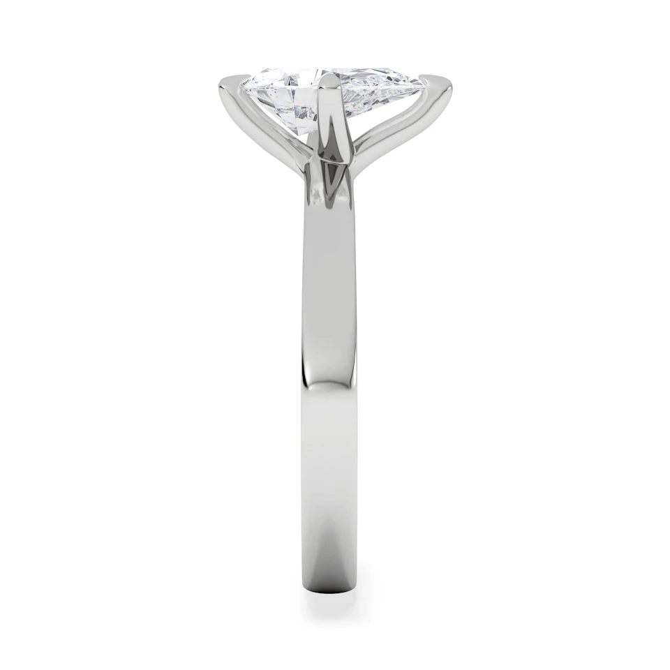 Origin Twist 1.00ct Pear Cut Lab Diamond Solitaire Engagement Ring in 18K White Gold