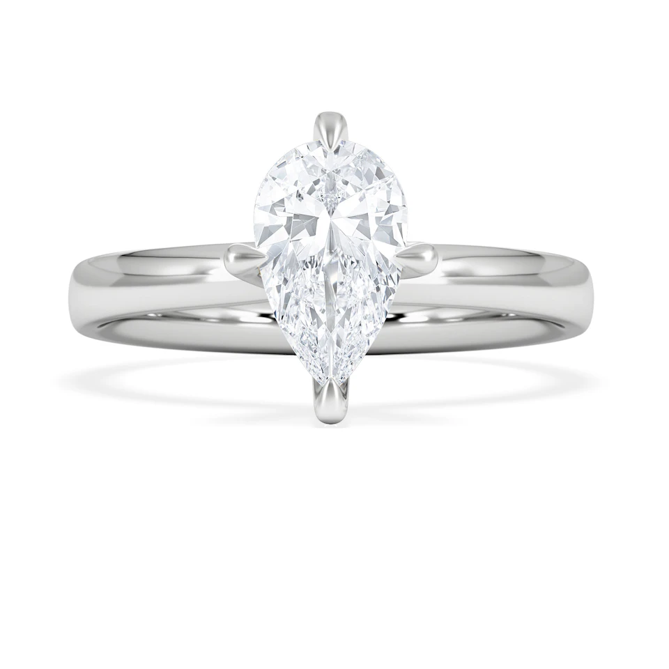 Origin Twist 1.00ct Pear Cut Lab Diamond Solitaire Engagement Ring in Platinum