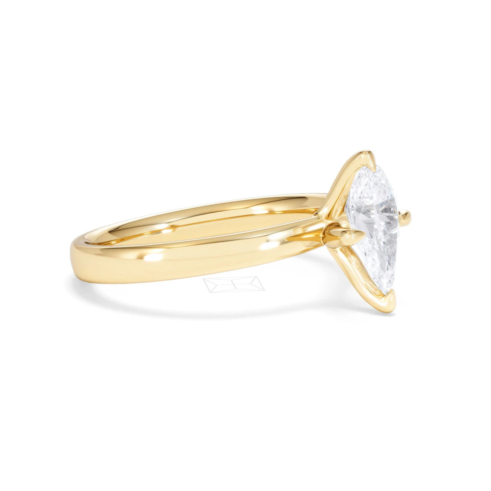 Origin Twist 1.00ct Pear Cut Lab Diamond Solitaire Engagement Ring in 18K Yellow Gold