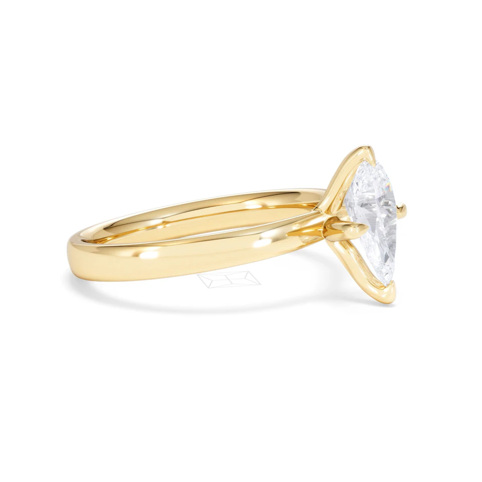 Origin Twist 1.00ct Pear Cut Lab Diamond Solitaire Engagement Ring in 18K Yellow Gold