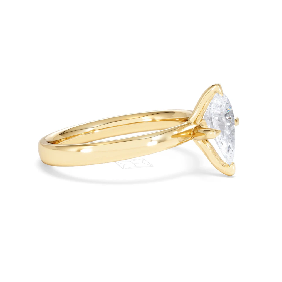 Origin Twist 1.00ct Pear Cut Lab Diamond Solitaire Engagement Ring in 18K Yellow Gold