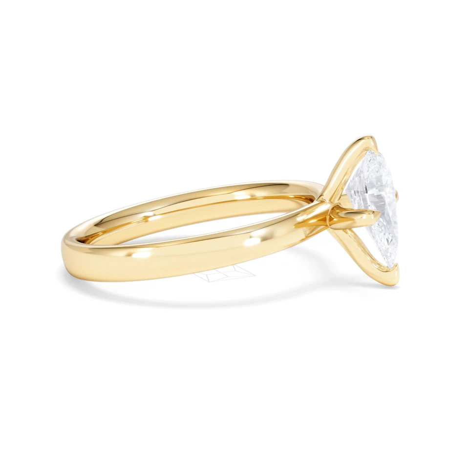 Origin Twist 1.00ct Pear Cut Lab Diamond Solitaire Engagement Ring in 18K Yellow Gold