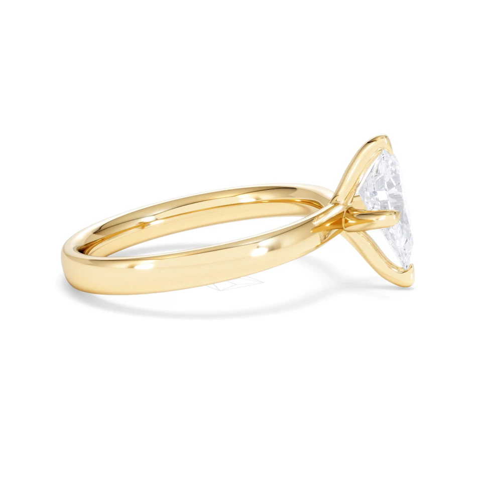 Origin Twist 1.00ct Pear Cut Lab Diamond Solitaire Engagement Ring in 18K Yellow Gold