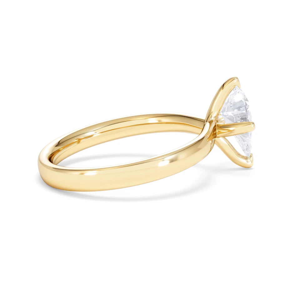 Origin Twist 1.00ct Pear Cut Lab Diamond Solitaire Engagement Ring in 18K Yellow Gold