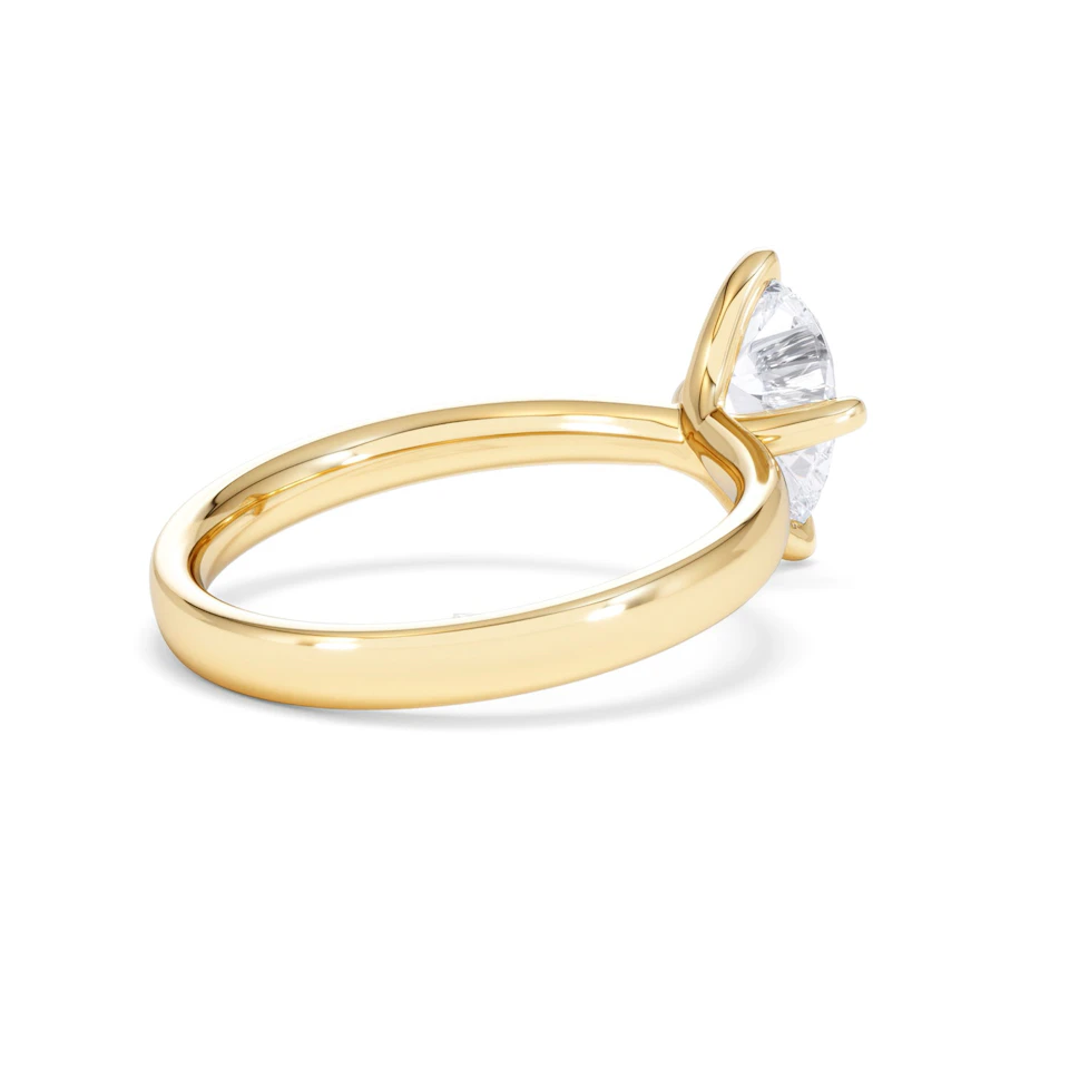 Origin Twist 1.00ct Pear Cut Lab Diamond Solitaire Engagement Ring in 18K Yellow Gold