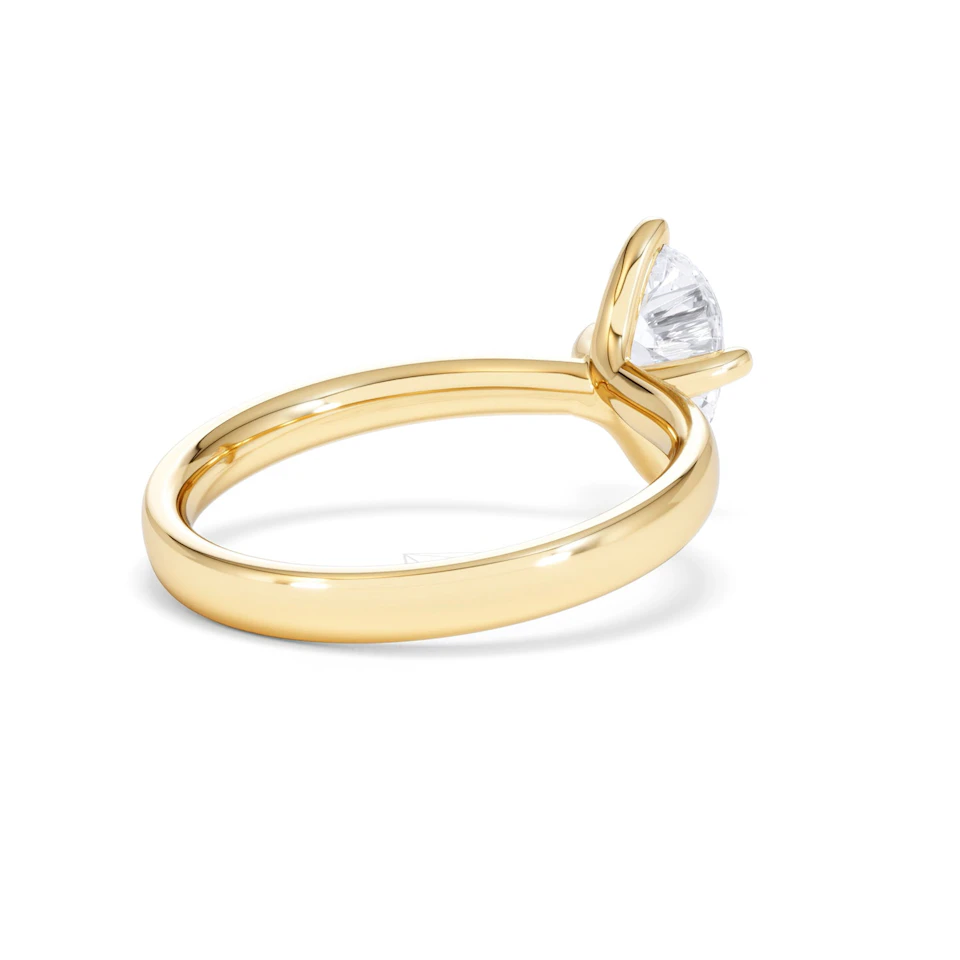 Origin Twist 1.00ct Pear Cut Lab Diamond Solitaire Engagement Ring in 18K Yellow Gold