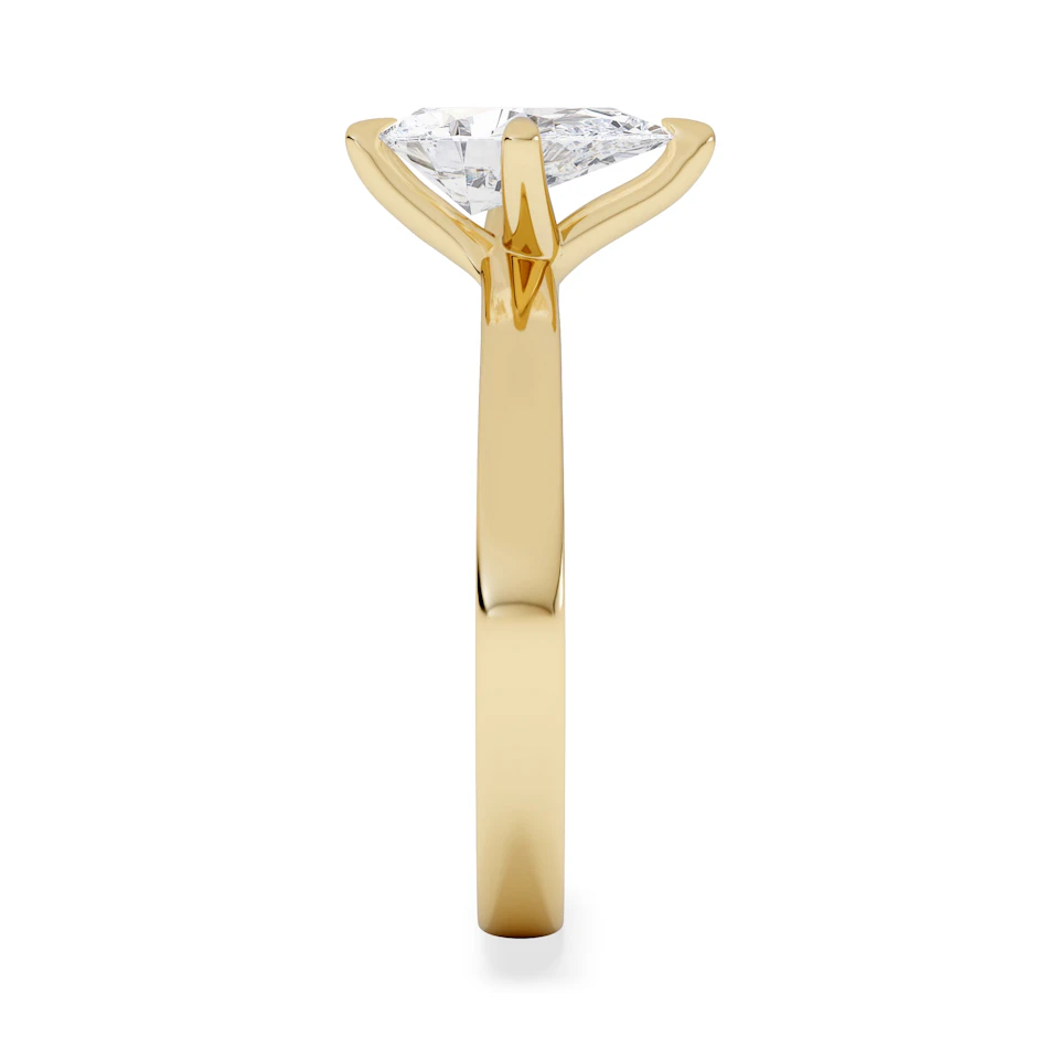 Origin Twist 1.00ct Pear Cut Lab Diamond Solitaire Engagement Ring in 18K Yellow Gold