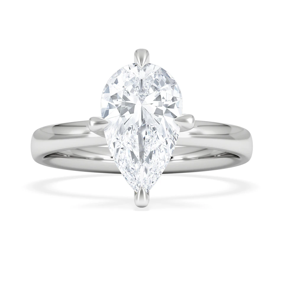 Origin Twist 2.00ct Pear Cut Lab Diamond Solitaire Engagement Ring in Platinum