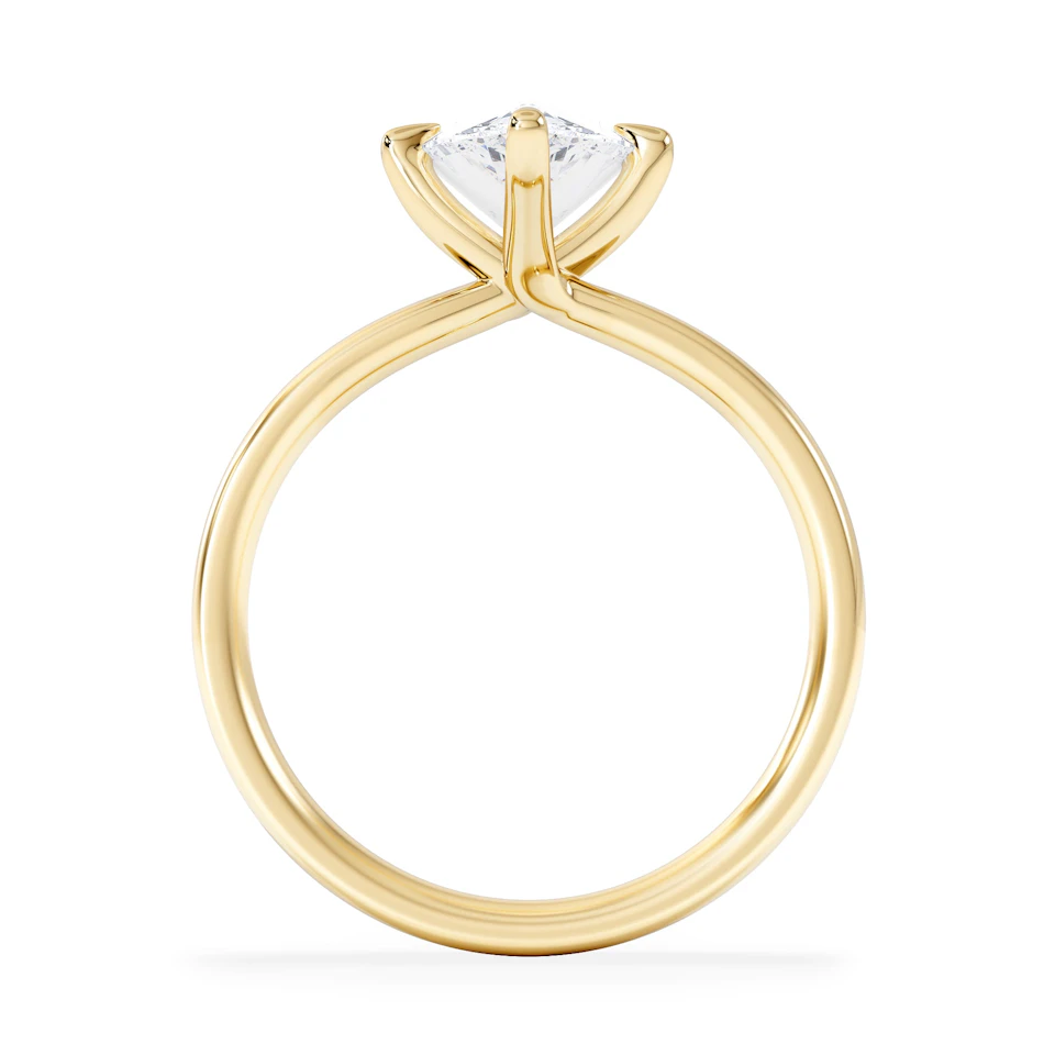 Origin Twist 2.00ct Pear Cut Lab Diamond Solitaire Engagement Ring in 18K Yellow Gold