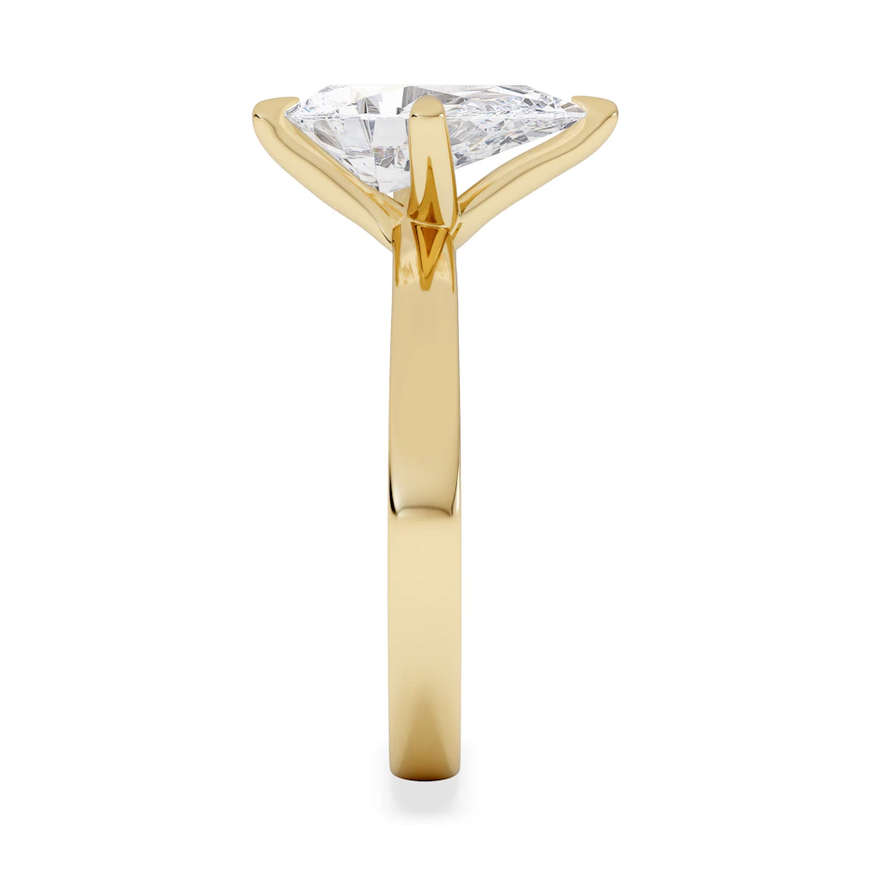 Origin Twist 2.00ct Pear Cut Lab Diamond Solitaire Engagement Ring in 18K Yellow Gold