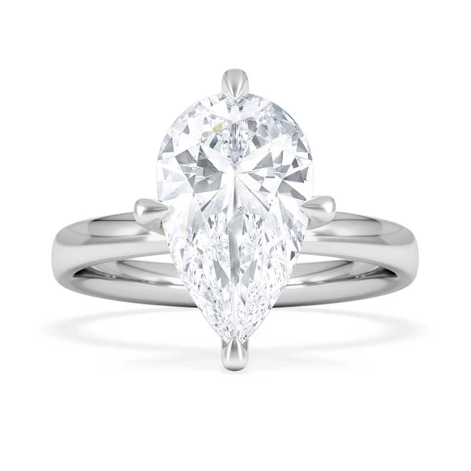 Origin Twist 3.00ct Pear Cut Lab Diamond Solitaire Engagement Ring in Platinum