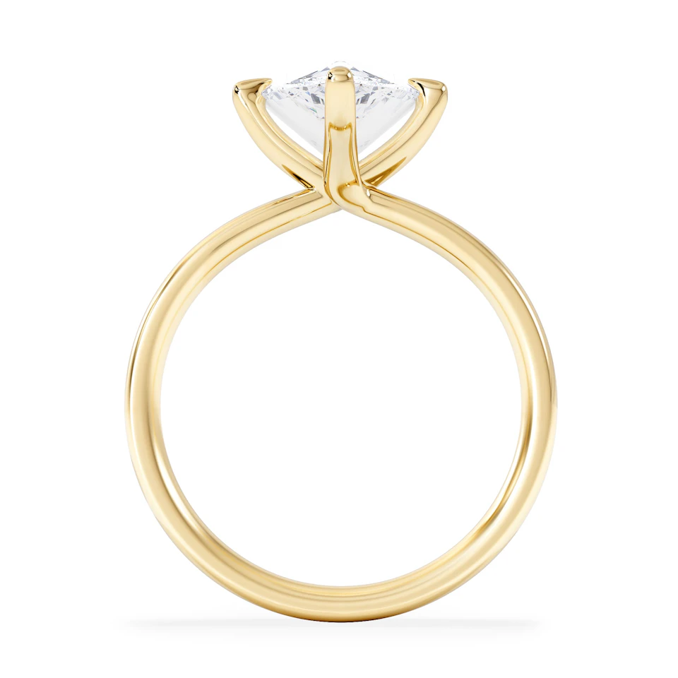 Origin Twist 3.00ct Pear Cut Lab Diamond Solitaire Engagement Ring in 18K Yellow Gold