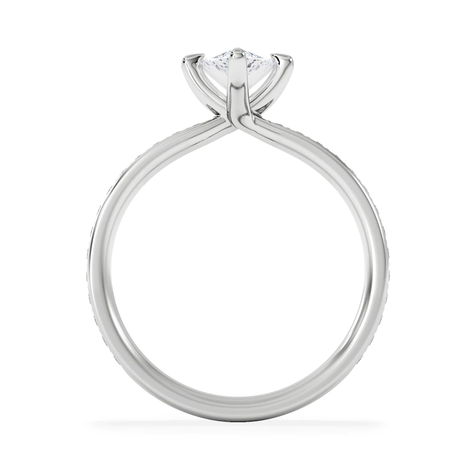 Origin Twist 1.00ct Pear Cut Lab Diamond Solitaire Engagement Ring with Side Stones in Platinum