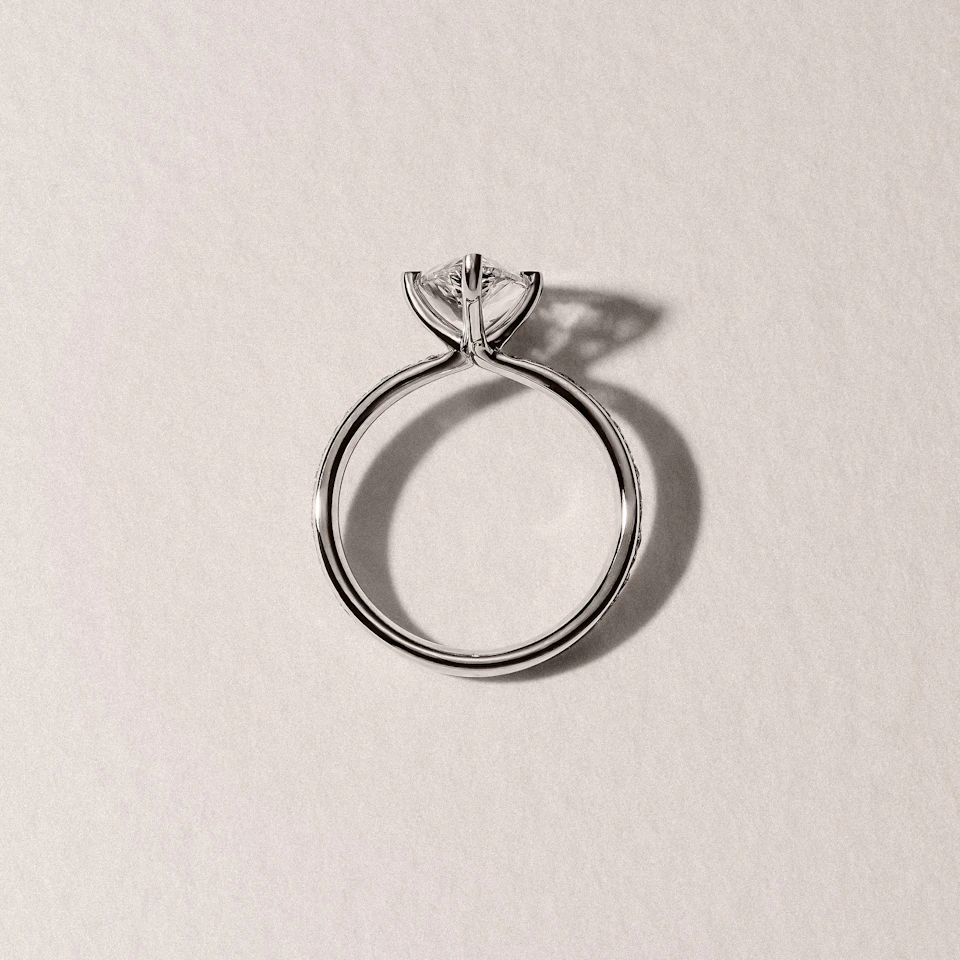 Origin Twist 2.00ct Pear Cut Lab Diamond Solitaire Engagement Ring with Side Stones in Platinum
