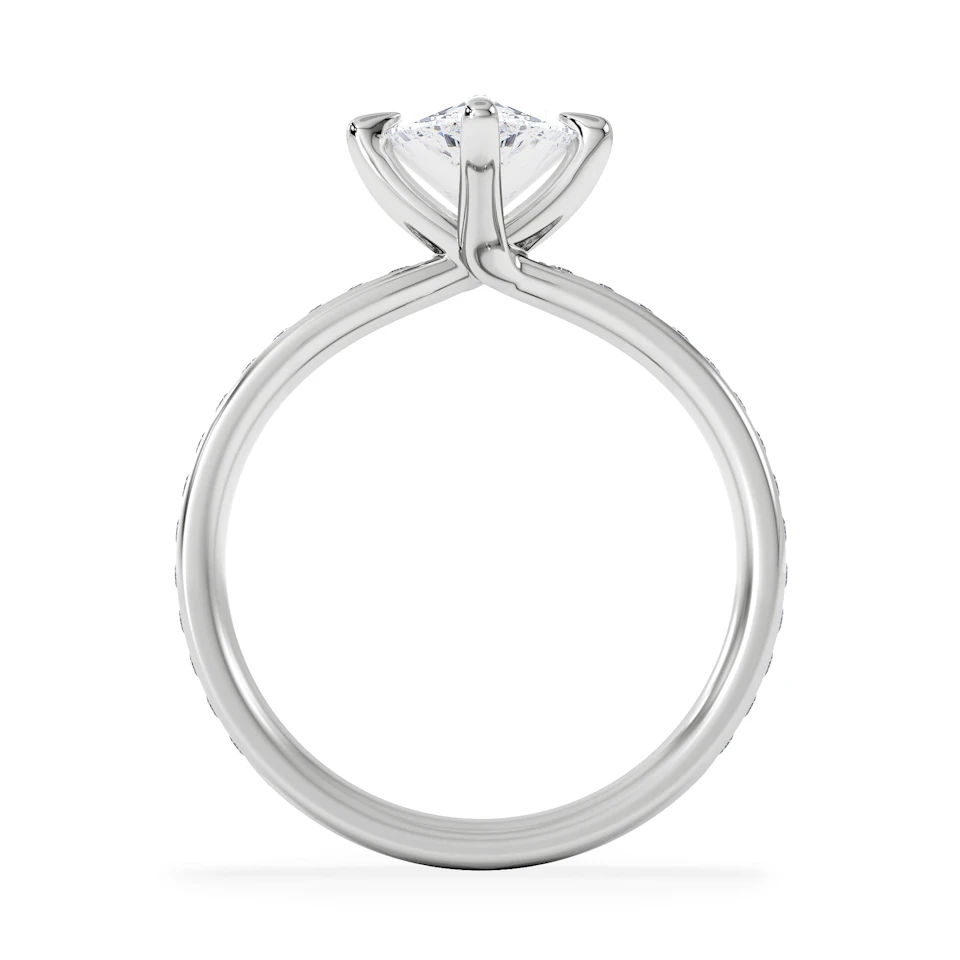 Origin Twist 2.00ct Pear Cut Lab Diamond Solitaire Engagement Ring with Side Stones in Platinum