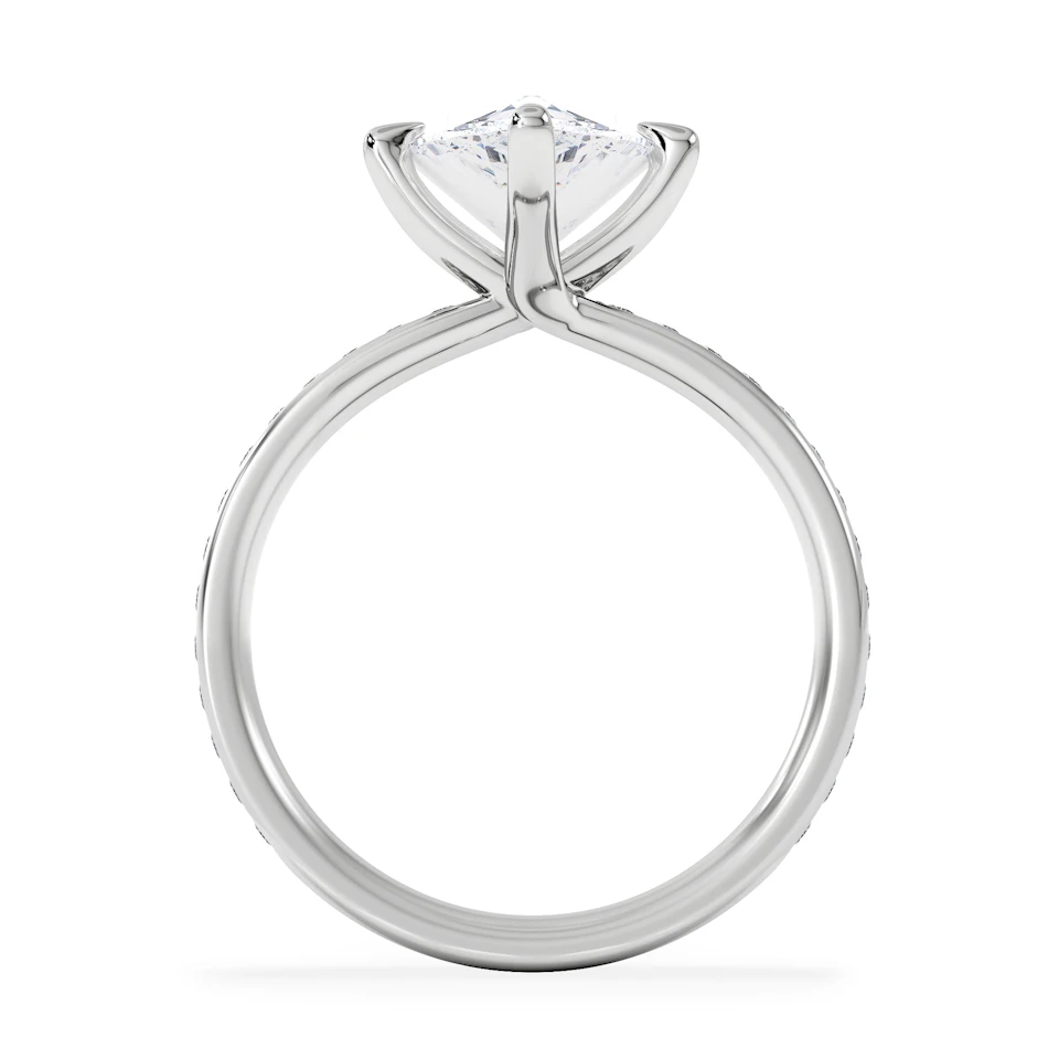 Origin Twist 3.00ct Pear Cut Lab Diamond Solitaire Engagement Ring with Side Stones in Platinum