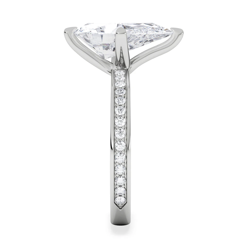Origin Twist 3.00ct Pear Cut Lab Diamond Solitaire Engagement Ring with Side Stones in Platinum