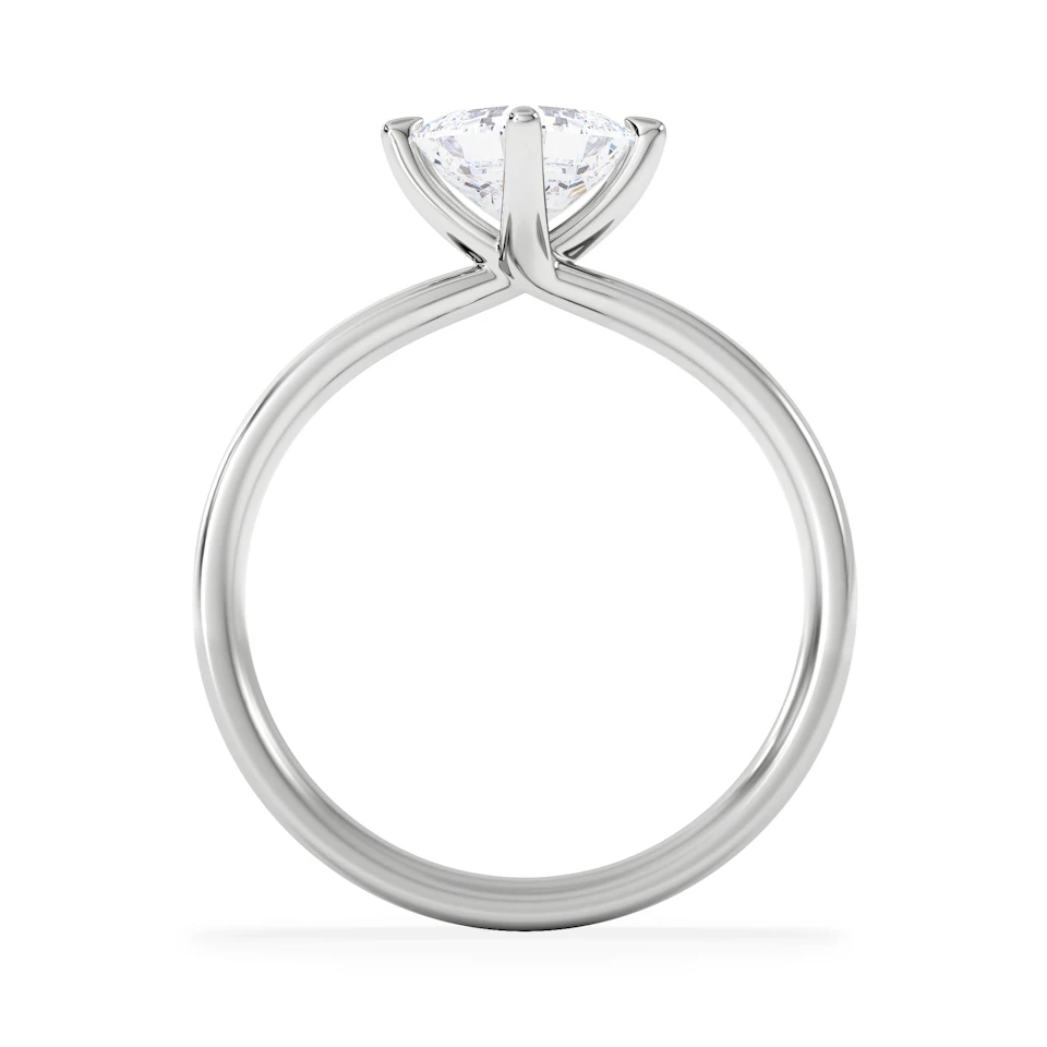 Origin Twist 1.00ct Asscher Cut Lab Diamond Solitaire Engagement Ring in 18K White Gold